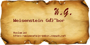Weisenstein Gábor névjegykártya